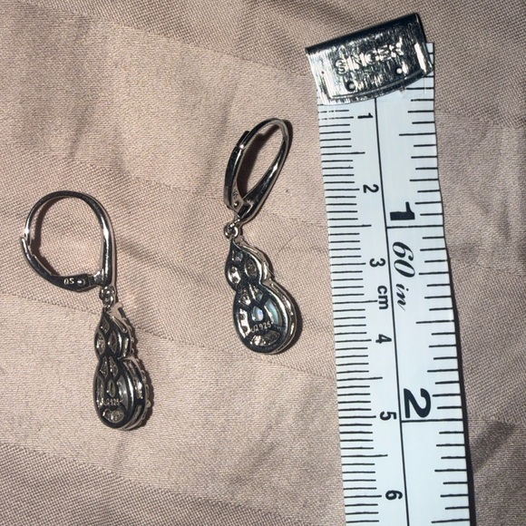 Opal and Topaz Sterling Silver earrings - Picture 4 of 11